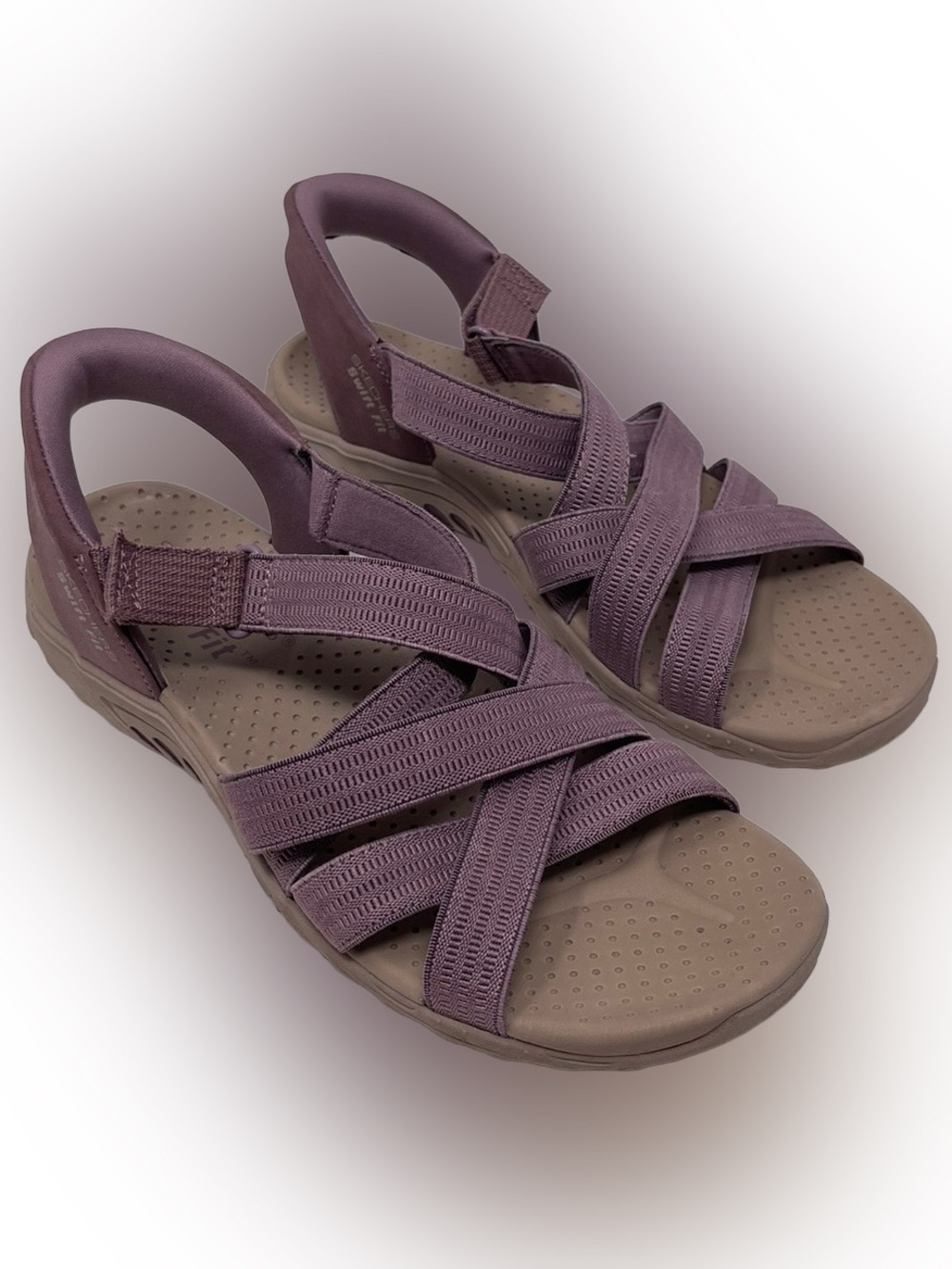 Skechers Swift Fit Purple Strappy Sandal Women’s Size 8